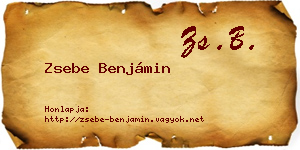 Zsebe Benjámin névjegykártya