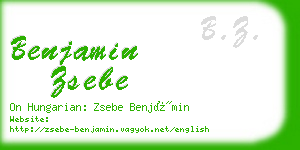 benjamin zsebe business card